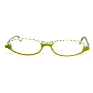 Jean Lafont Paris Mireille 655 Eyeglasses Green Crystal Oval Frames France 49-15